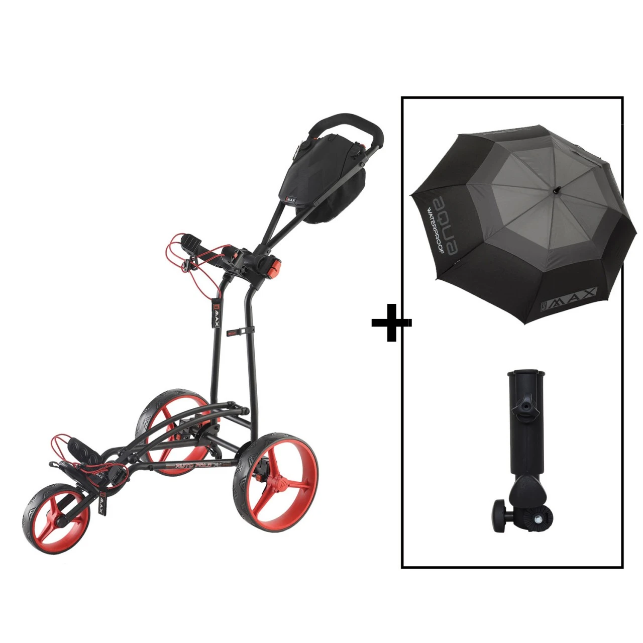 BIG MAX Golftrolley Autofold FF, Schwarz/rot 3 BIG MAX Golftrolley Autofold FF, Schwarz/rot