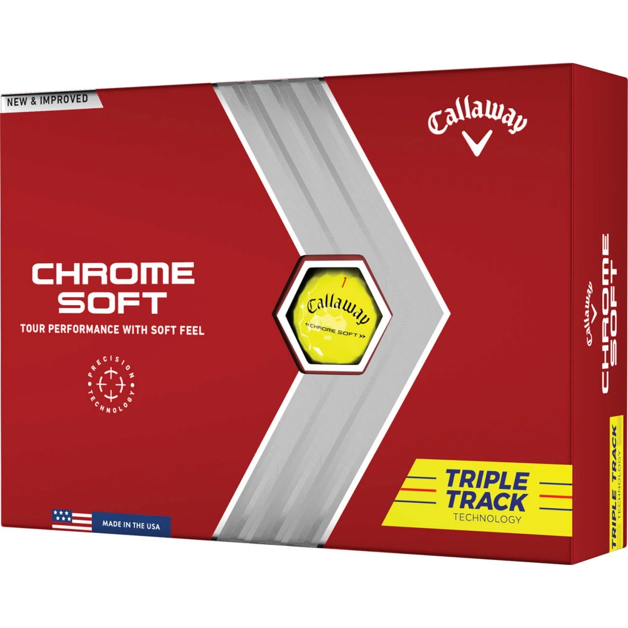 Callaway Chrome Soft Triple Track Golfbälle - 12er Pac, Gelb 3 Callaway Chrome Soft Triple Track Golfbälle - 12er Pac, Gelb