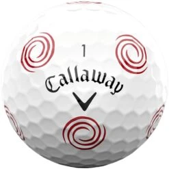 Callaway Chrome Soft Truvis Swirl Golfbälle - 12er Pack, Weiß/rot