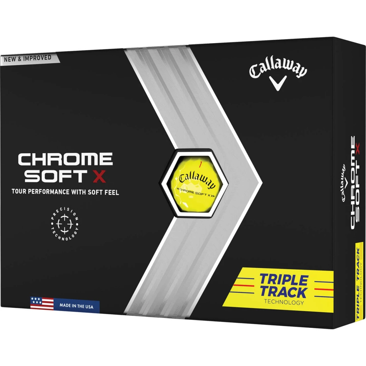 Callaway Chrome Soft X TripleTrack Golfbälle - 12er Pack, Gelb 3 Callaway Chrome Soft X TripleTrack Golfbälle - 12er Pack, Gelb