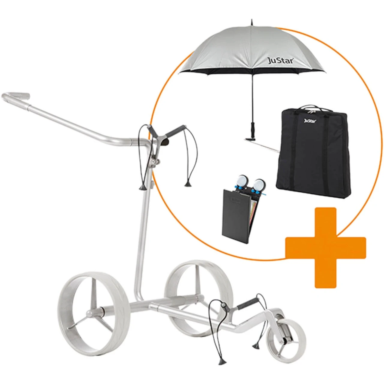 JuStar Elektro Trolley Carbon Light 3Rad - Set, Titangrau 3 JuStar Elektro Trolley Carbon Light 3Rad - Set, Titangrau