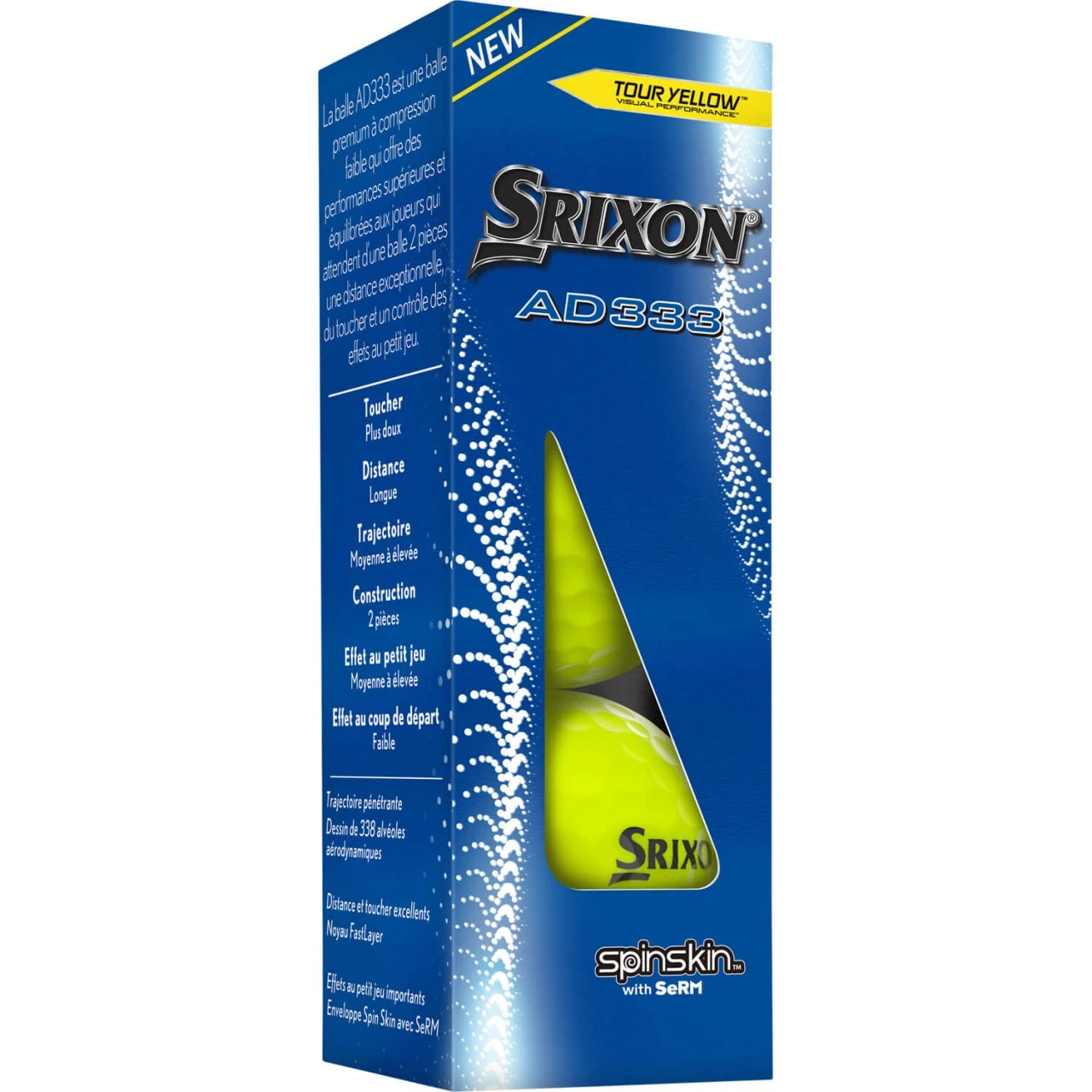 Srixon AD333 (10) Golfbälle - 12er Pack, Gelb 4 Srixon AD333 (10) Golfbälle - 12er Pack, Gelb – Bild 2