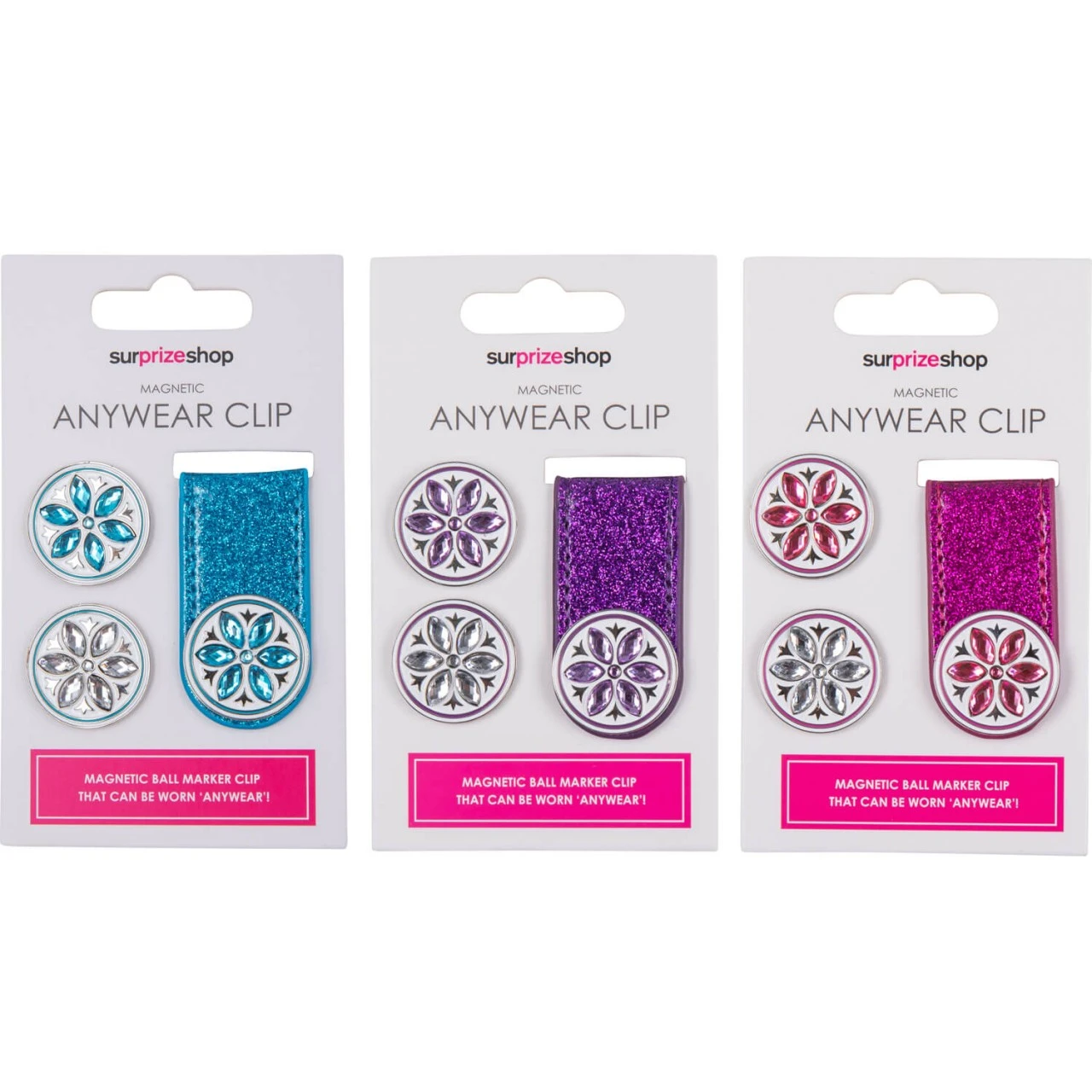 Surprizeshop Ballmarker Set + Magnetischer Clip Glitter 3 Surprizeshop Ballmarker Set + Magnetischer Clip Glitter