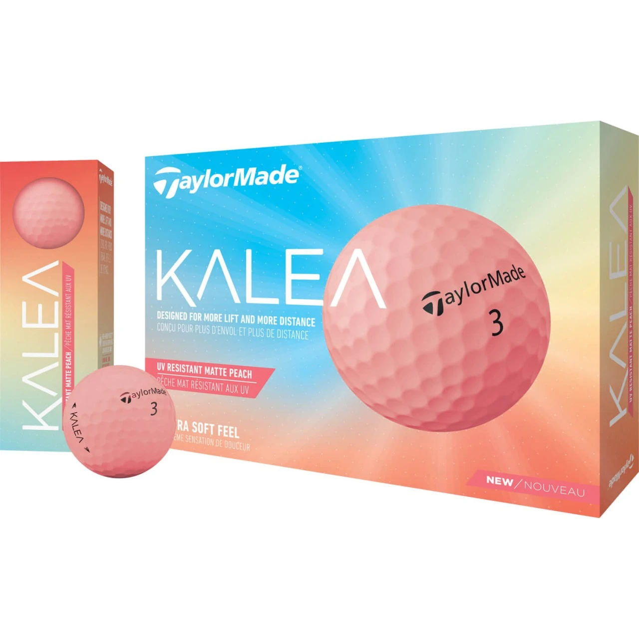 TaylorMade Kalea Golfbälle - 12er Pack, Aprikot 5 TaylorMade Kalea Golfbälle - 12er Pack, Aprikot – Bild 3